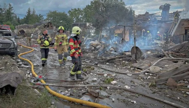 Ten killed, dozens injured: Rescuers show aftermath of Russian missile strike on Kyiv region