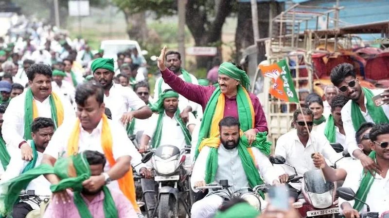 BJP holds march to Tungabhadra dam demanding water release for irrigation