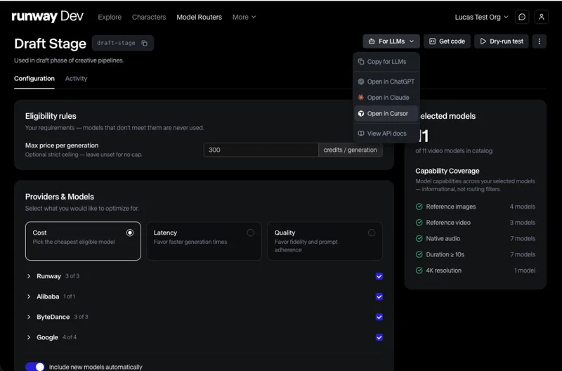Runway launches AI model router as generative media gets crowded