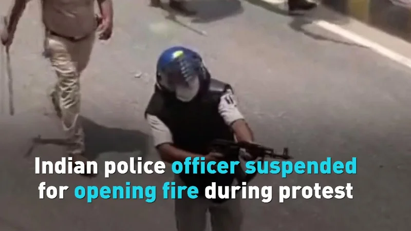 Indian police officer suspended for opening fire during protest