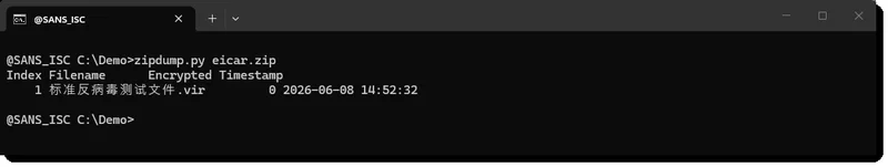 zipdump.py: Metadata Encoding, (Fri, Jul 31st)
