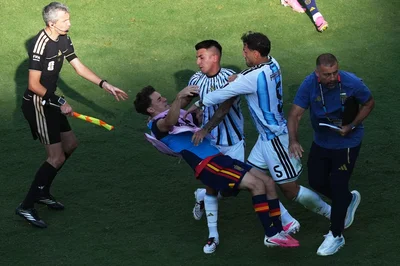 Leandro Paredes not sent off after World Cup final brawl as Fifa open investigation