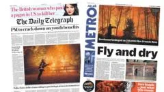 UK papers: Youth benefits 'crack down' and Gatwick 'Fly and dry'
