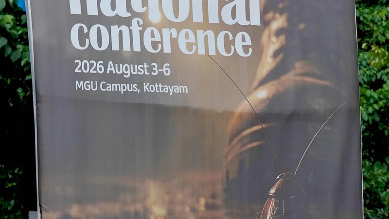 Cockroach imagery on conference poster ignites controversy at MG University in Kerala