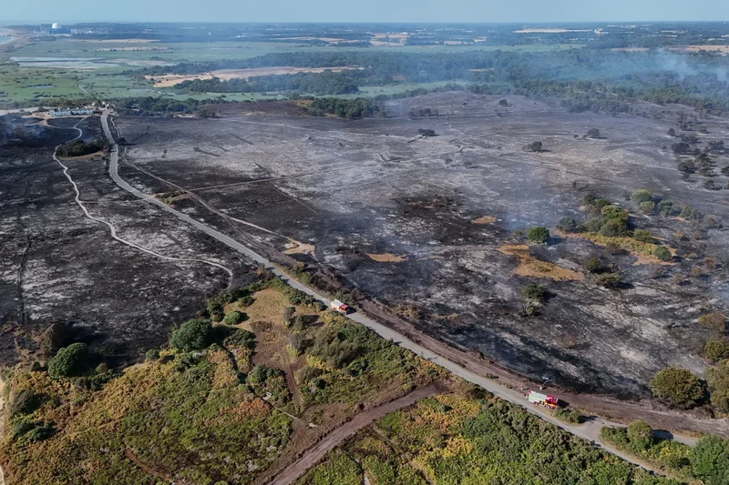 UK wildfires latest: Blaze breaks out in Essex while firefighters tackle ‘unpredictable’ flames in Suffolk