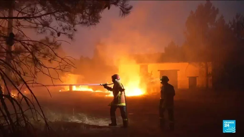 French firefighters work tirelessly to stop blaze from spreading
