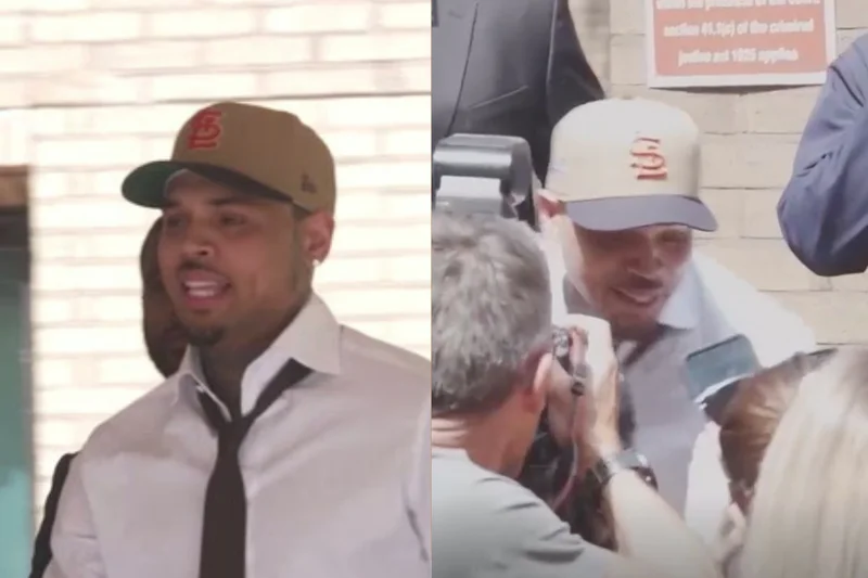 Chris Brown met by cheering fans after pleading guilty to affray over ‘vicious and unprovoked’ bottle attack