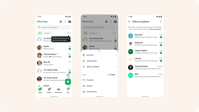 WhatsApp is testing a new folder for messages from large businesses
