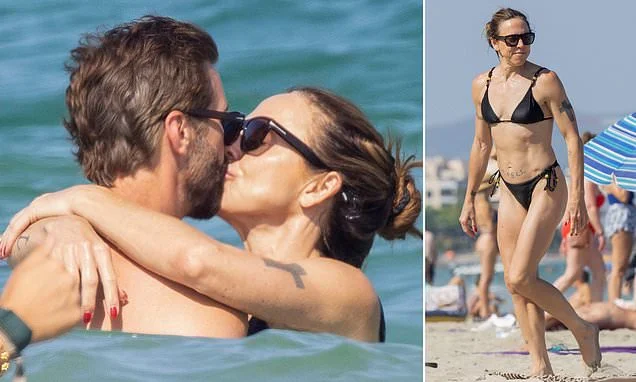 Mel C and new husband Chris Dingwall passionately kiss one another during their family honeymoon in Ibiza as she shows off her incredible gym-honed body in string bikini