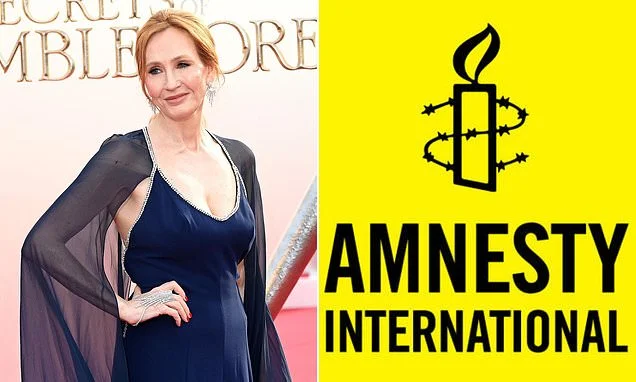 JK Rowling accuses 'tyrant' Amnesty International of 'attacking female rape victims' and issues legal ultimatum after it blacklisted her women-only sexual violence charity in trans row