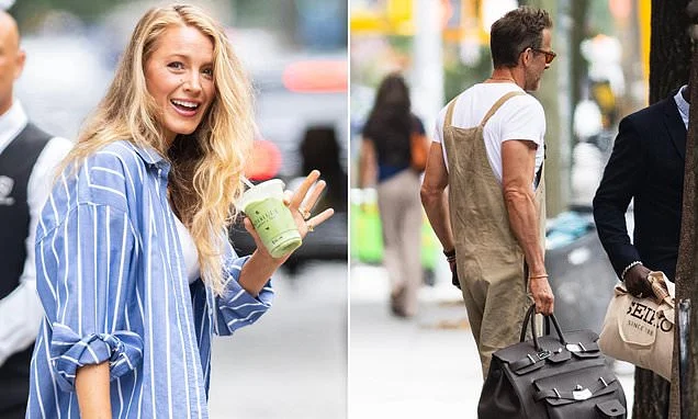 Beaming Blake Lively and Ryan Reynolds show off Hermes handbags worth over $100,000 as they step out in NYC amid public comeback