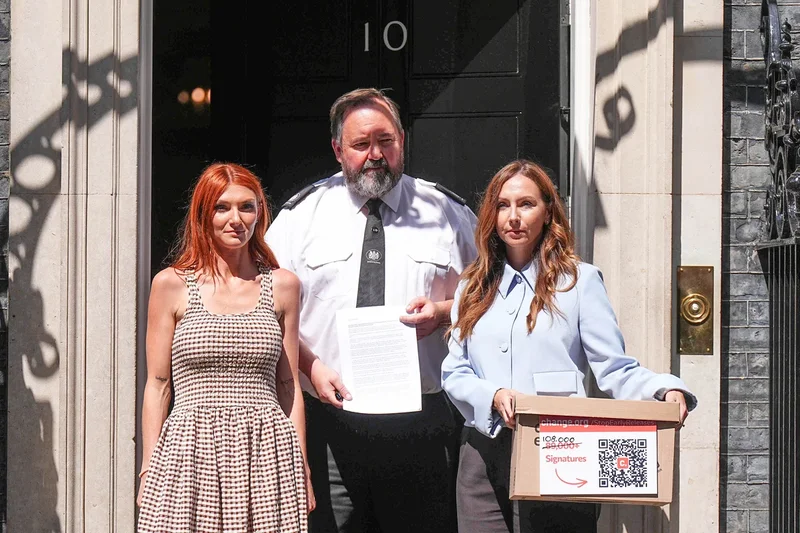 Abuse survivor hands petition to No 10 urging Burnham to remove sex offenders from early release scheme