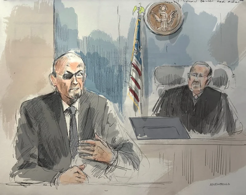 Salman Rushdie describes a ‘lake of blood’ as his convicted attacker faces terrorism charges tied to the 2022 stabbing