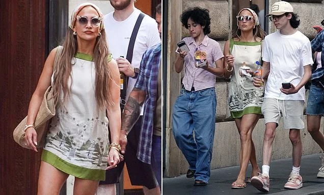 Jennifer Lopez visits Rome with her kids as she prepares to become empty nester... after Oskar unveiled trans identity