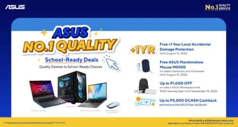 ASUS no. 1 Quality, School-Ready Deals: Yours to enjoy until September 15, 2026