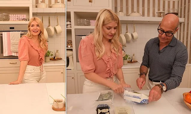 Holly Willoughby launches YouTube show Together with first guest Stanley Tucci as fans praise relaxed presenting style laden with 'swearing and innuendos' - but critics say 50 minute run-time of 'shaky show' is 'too long'