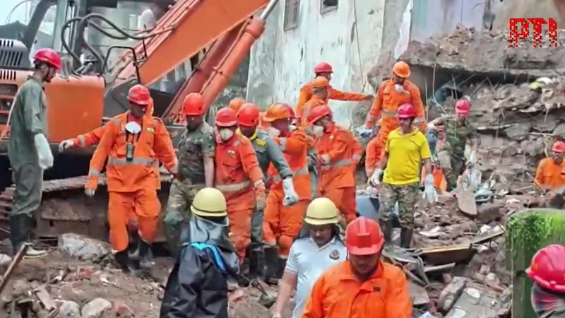 One killed after building collapses in Bhiwandi; at least seven trapped under rubble