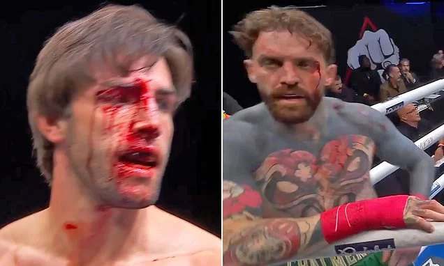 Love Island's Jack Fincham is left covered in blood as doctors are forced to stop bare knuckle fight with Geordie Shore's Aaron Chalmers in minutes