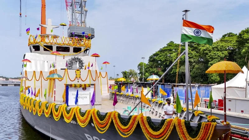 Navy launches ASW shallow watercraft Machilipatnam at Cochin shipyard