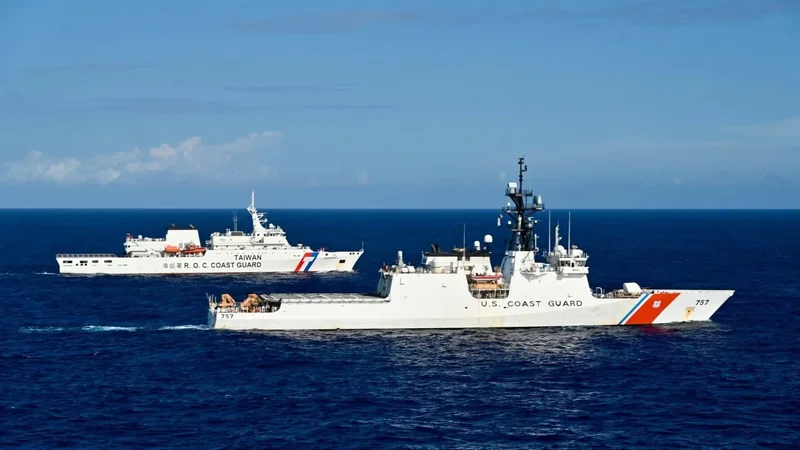 US posts photo of coastguard working with Taiwan after Beijing starts patrols