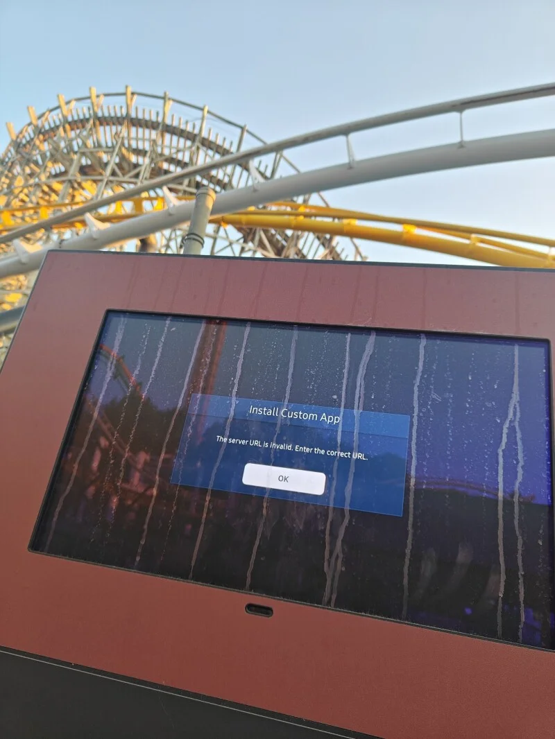 The roller coaster works, but the Six Flags kiosk has gone off the rails