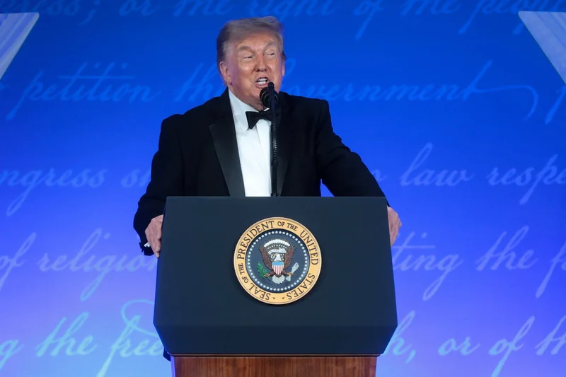 Trump returns to correspondents' dinner with barbed speech