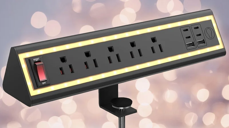 Pick Up an 11-Outlet Clamp-Style Power Strip With LED Night Light Illumination for Just $17.99