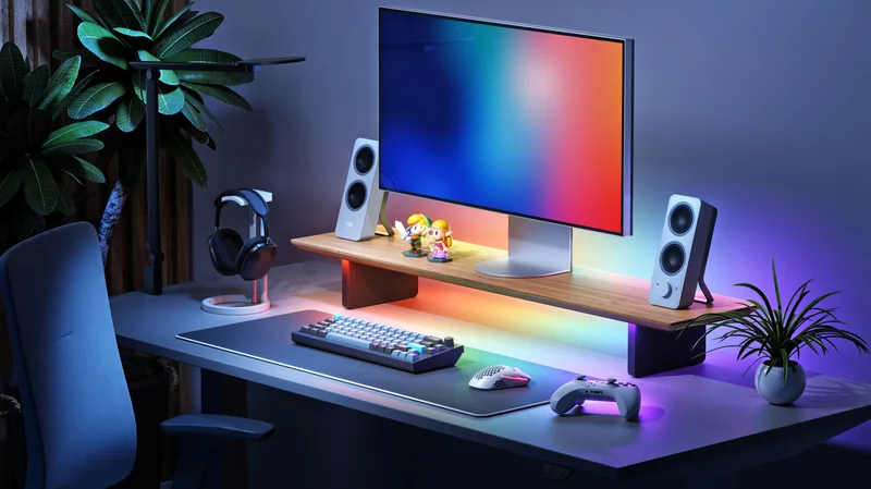 Nanoleaf's monitor stand is an all-in-one setup that brightens up your desk space