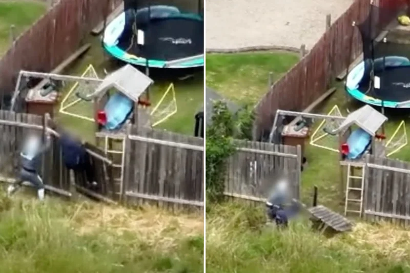 Suspect falls through fence while trying to escape police in Hot Fuzz-style blunder