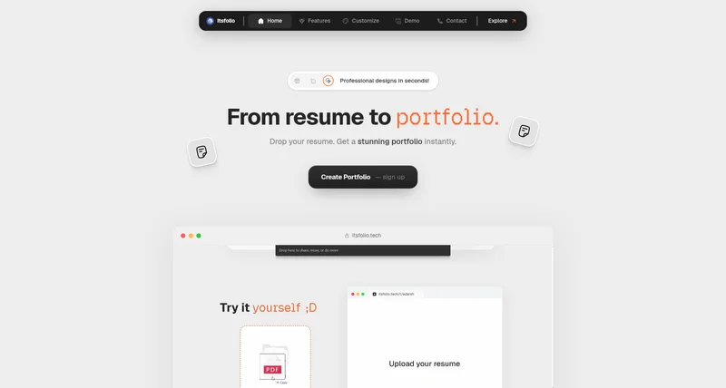 itsfolio.tech Earns a 50 Proof of Usefulness Score by Building an AI-Powered Resume-to-Portfolio Converter