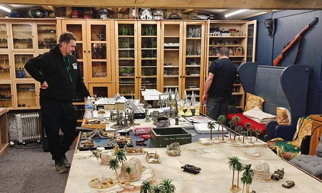 'Nerd' den with an 18-foot gaming table and battle boards is crowned UK 'Shed of the Year' - where friends gather every week to remember a pal who died from cancer