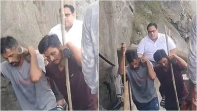 4 men carrying devotee uphill revisits 'humans carrying humans' debate