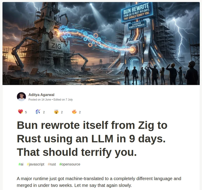 How is the Bun Rewrite in Rust going?