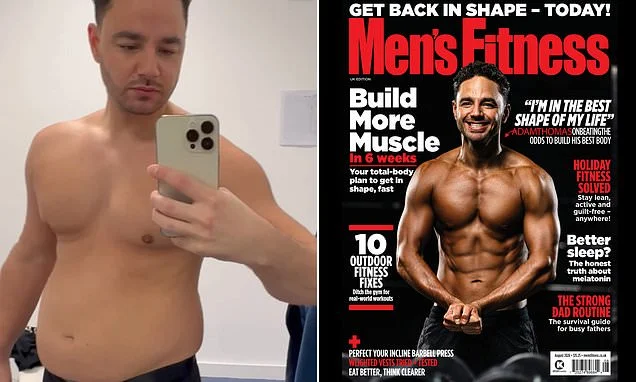 Adam Thomas, 37, shows off the impressive results of his six-month body transformation following battle with autoimmune disease
