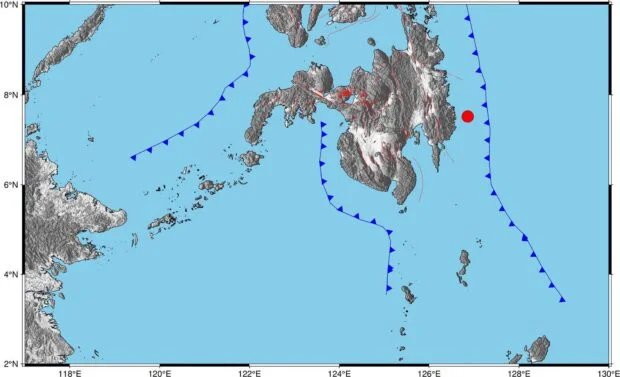 Magnitude 5.6 earthquake jolts waters off Baganga, Davao Oriental