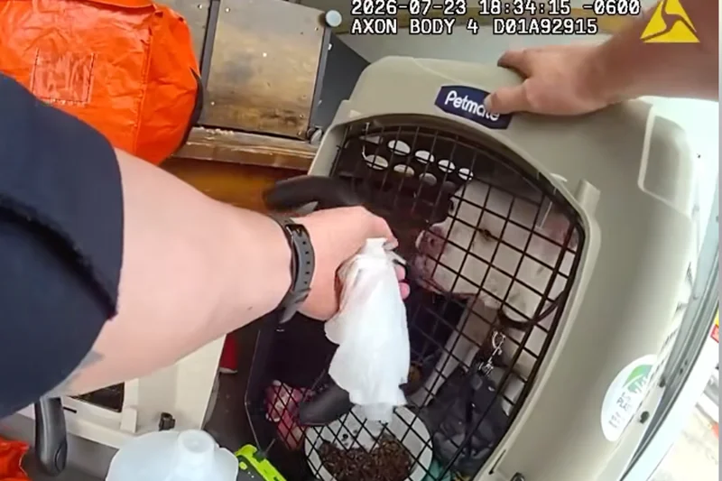 Dog and cat rescued from 98F heat after being left in back of truck