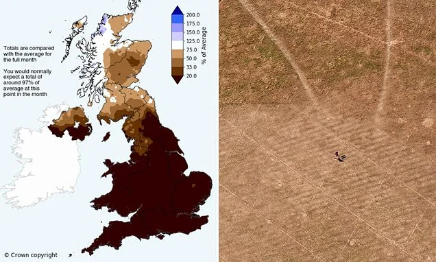 England and Wales on course to record their driest July in 190 YEARS, figures show - as some places see 44 days with no rain