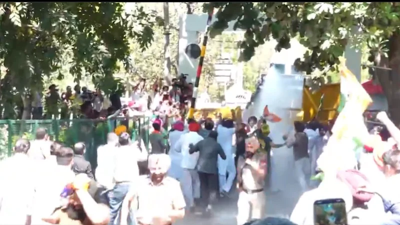 Punjab Police use water cannon against Akali Dal Waris Punjab De workers trying to 'gherao' CM residence