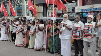 CPI (M) stages protest against forceful removal of Sonam Wangchuk during hunger strike