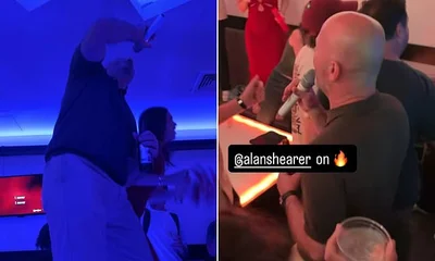 Alan Shearer's wild World Cup party: England legend dances on the table while singing karaoke with Micah Richards as stars celebrate after Netflix confirm they WILL extend £14m deal with Gary Lineker's podcast firm