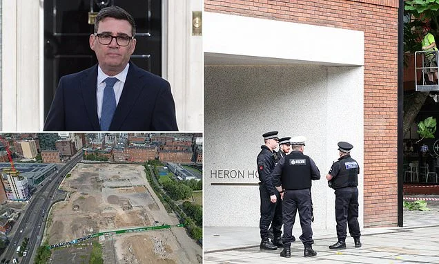Let the gimmick begin! Burnham spends first day at temporary 'No10 North' office in Manchester after frantic clearout... amid fears of huge security bill
