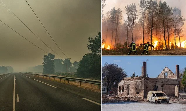 Millionaires' highway to hell: Hundreds of luxury homes in ashes, the Mail is one of first to see devastation of France's apocalyptic mega-fire