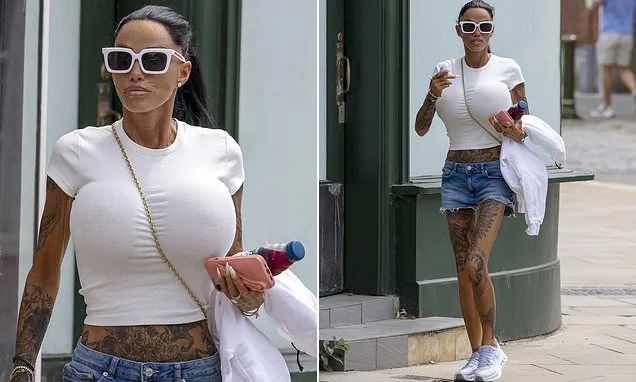 Katie Price heads to the nail salon in a skimpy white crop top and tiny denim shorts after vowing to hold conman husband Lee Andrews to account for 'hurting other people'