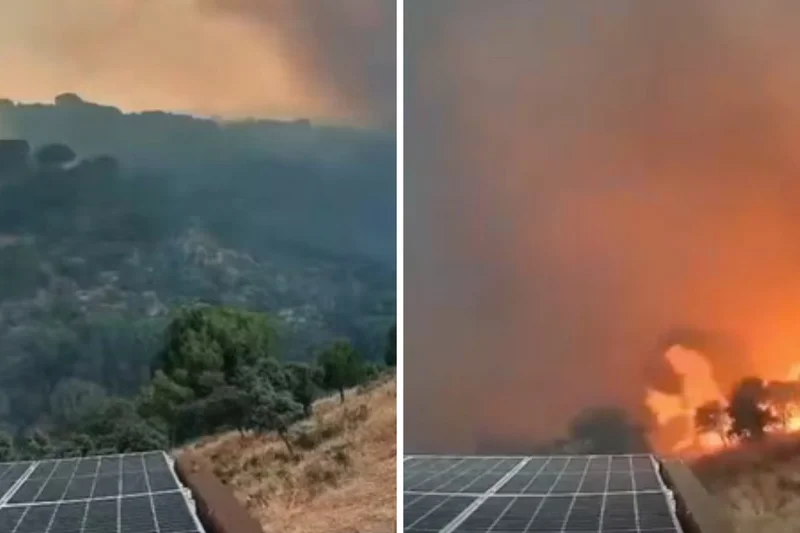 Distant wildfire reaches doorstep of Madrid home in just 8 minutes in chilling CCTV