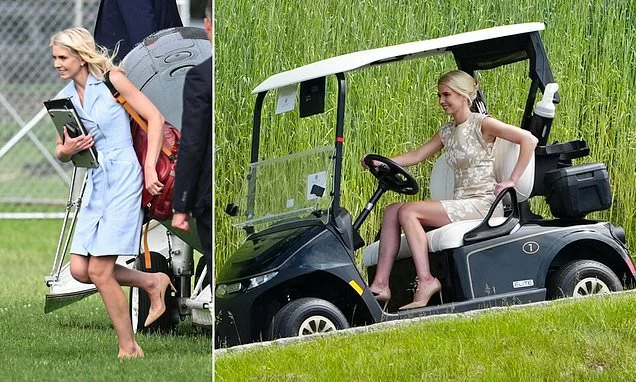 Natalie Harp's secret weapon: The 'bold' nude heels that Trump's loyal aide never takes off - even driving a golf cart - and why she believes they help people take her seriously