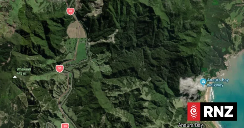 Rockfall closes SH35 near Gisborne