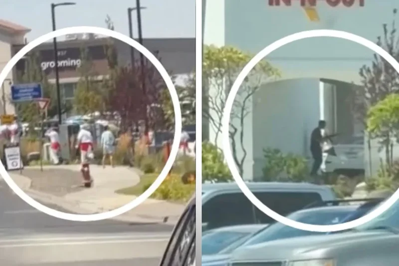 Watch: People flee In-N-Out after gunman carrying long rifle opens fire