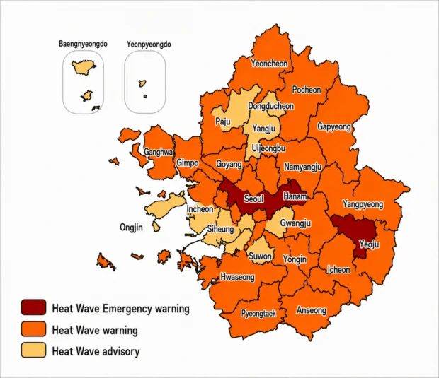 Highest-level heat wave warning issued for Greater Seoul area