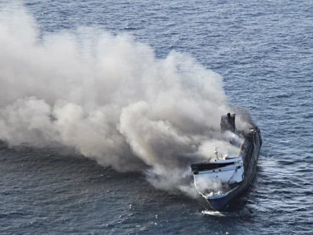 Five dead, 41 missing after Indonesian ferry catches fire, authorities say