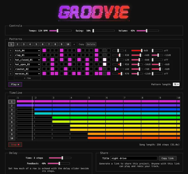 Building Groovie, an Advanced Web-Based Drum Machine / Beat Sequencer